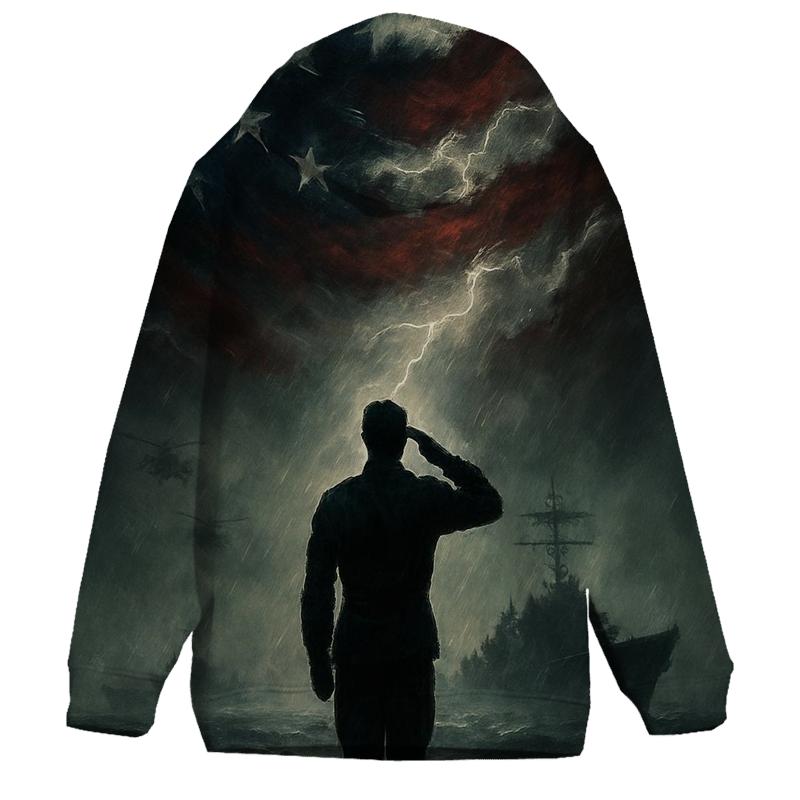Harbor Vigil Under The Storm Flag printed hoodies