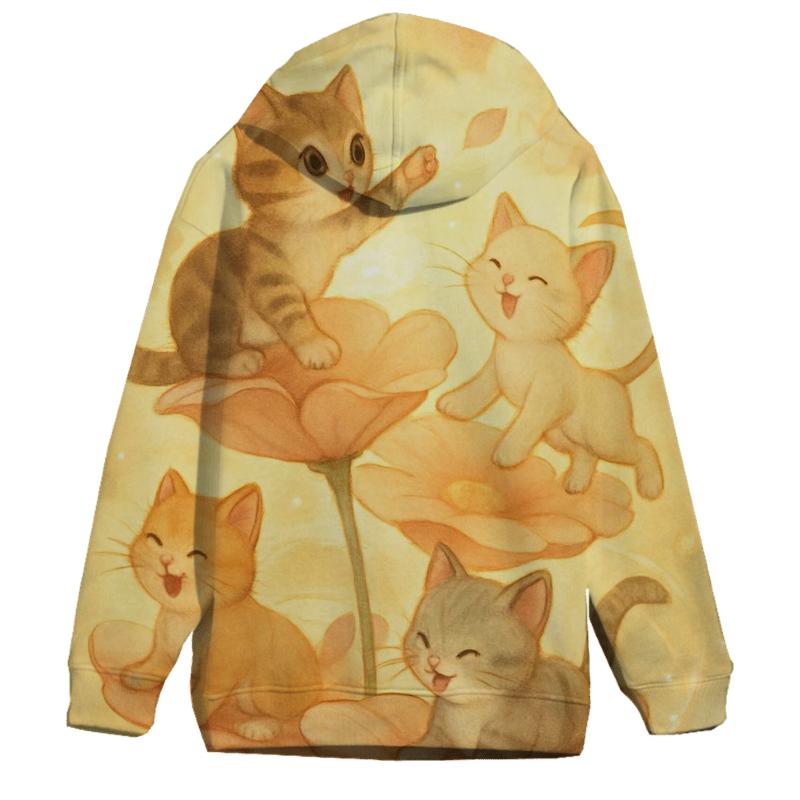 Sunrise Petal Carousel Cats designer hoodies