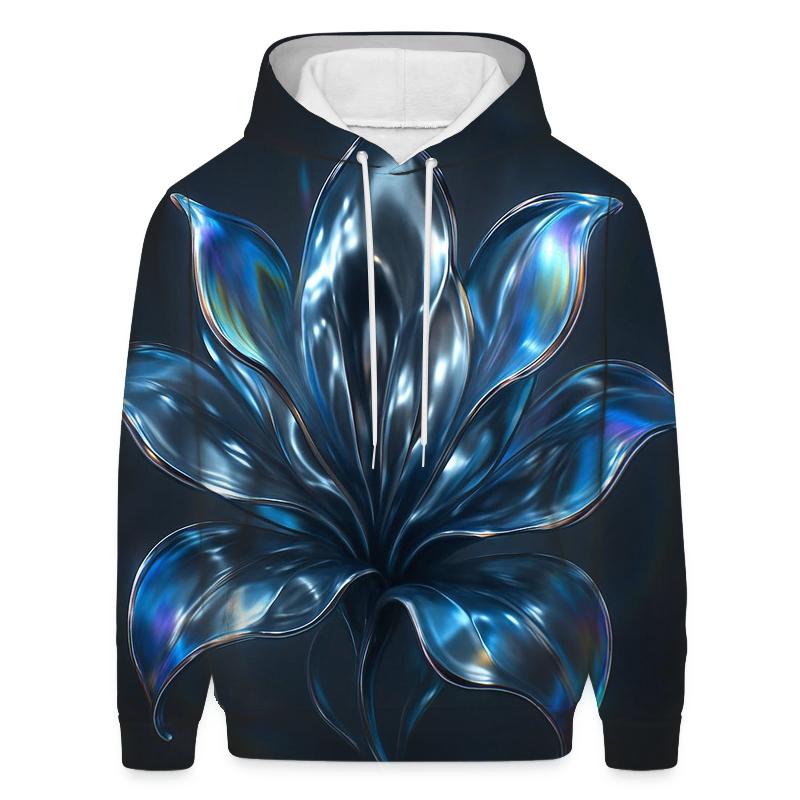 Chrome Petal Refraction embroidered hoodies