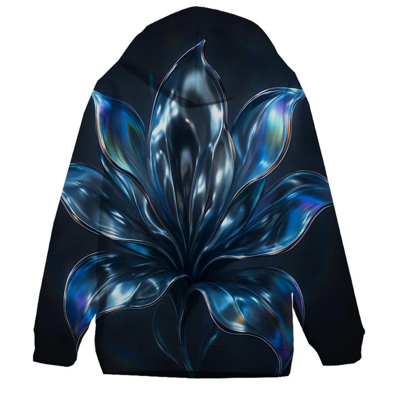 Chrome Petal Refraction embroidered hoodies