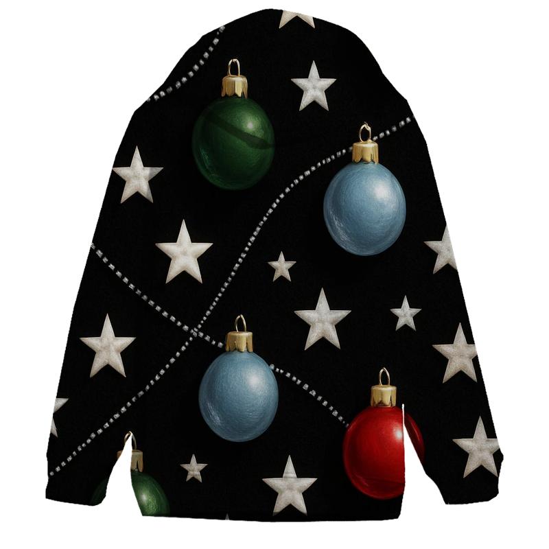 Star And Ornament Constellation Scatter On Black Background pullover hoodies
