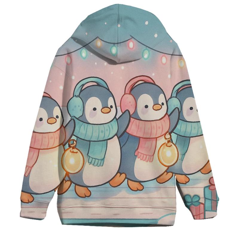 Penguin Parade Bubble Lights zip-up hoodies
