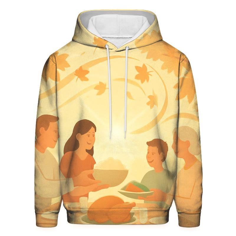 Sunbeam Leaf Dance Around The Farmhouse Table printed hoodies