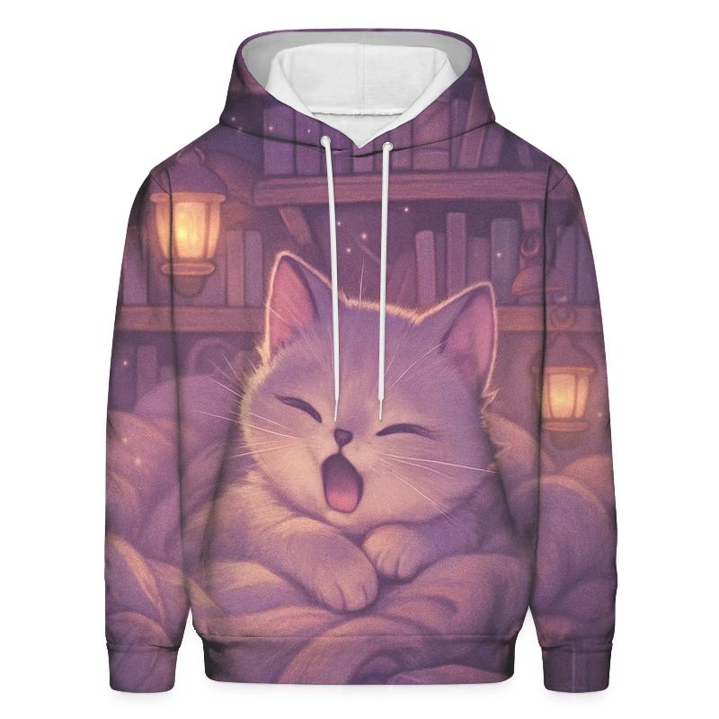 Lavender Library Blanket Purrs embroidered hoodies