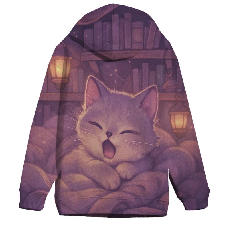 Lavender Library Blanket Purrs embroidered hoodies
