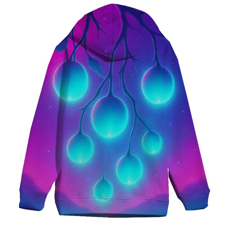 Neon Orchard Of Floating Orbs hoodie designs