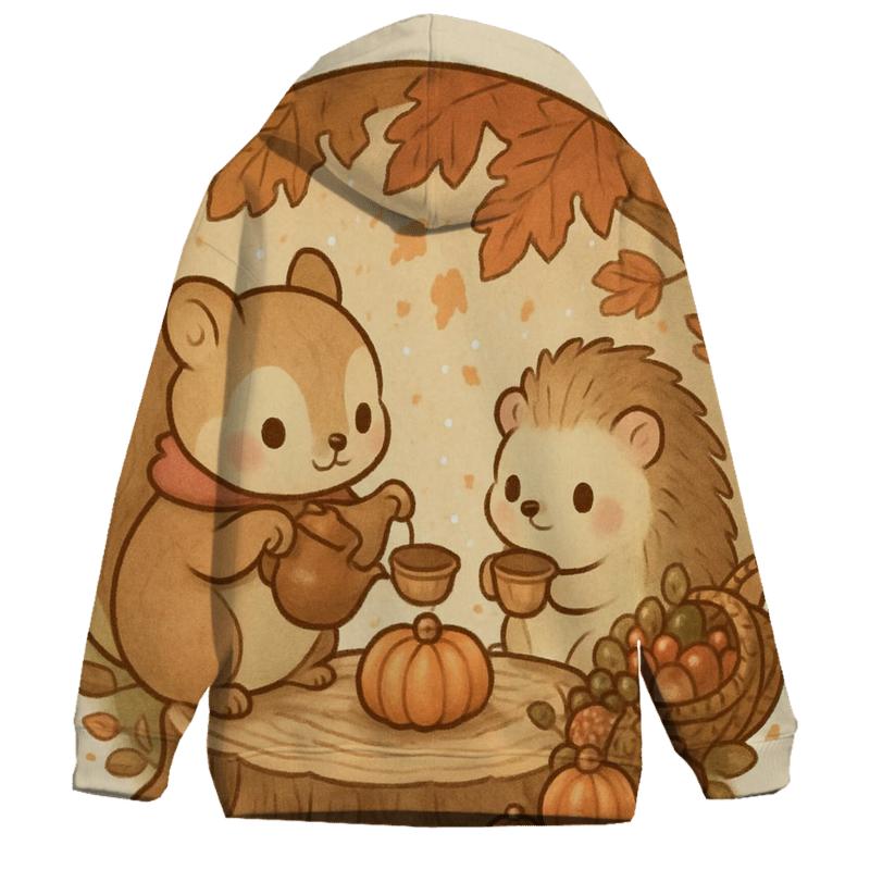 Woodland Harvest Tea Party Under Maple Canopy embroidered hoodies