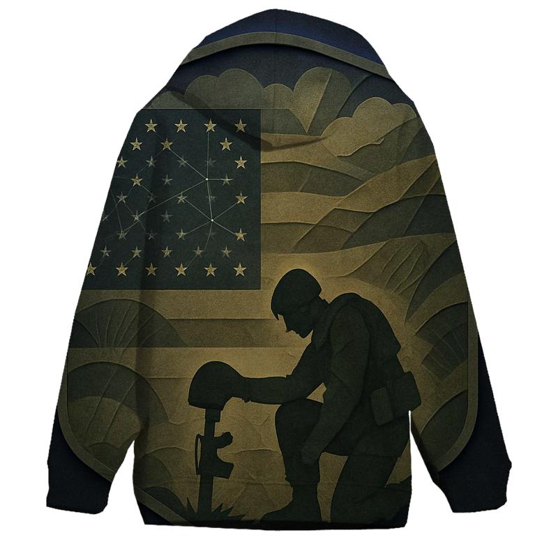 Constellation Flag Camouflage Collage Of Service premium hoodies