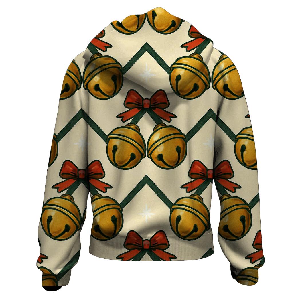 Golden Bell Chevron Parade On Warm Ivory Background zip-up hoodies