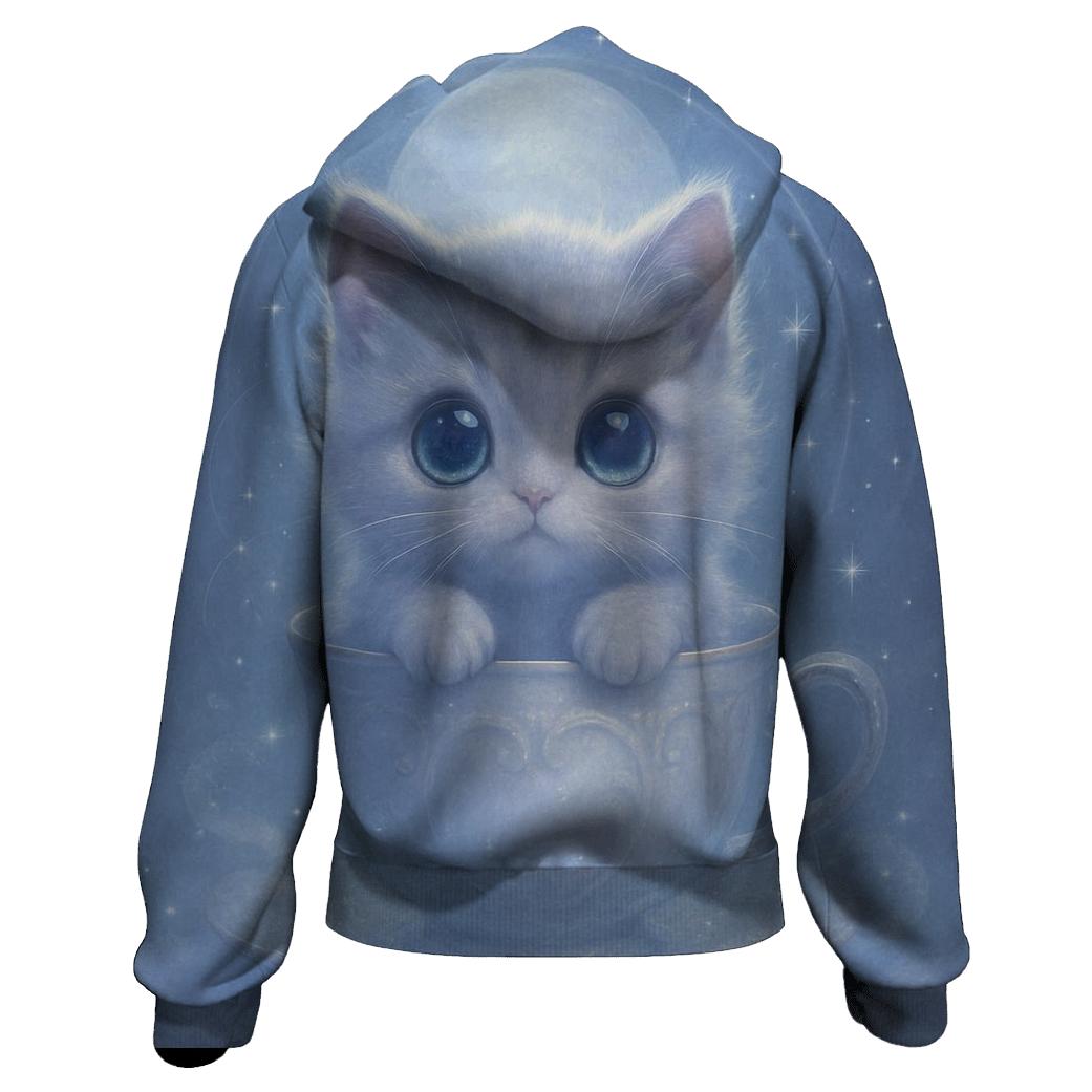 Moonbeam Teacup Kitten printed hoodies