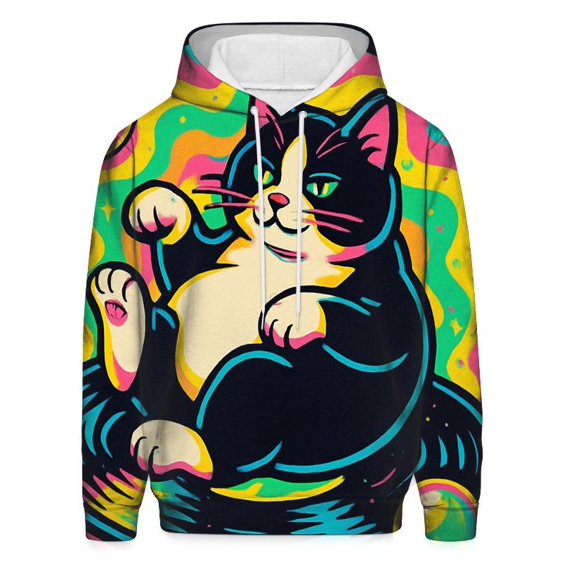 Prismatic Bubble Jazz Cat zip-up hoodies