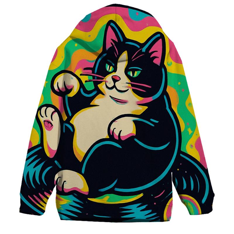 Prismatic Bubble Jazz Cat zip-up hoodies
