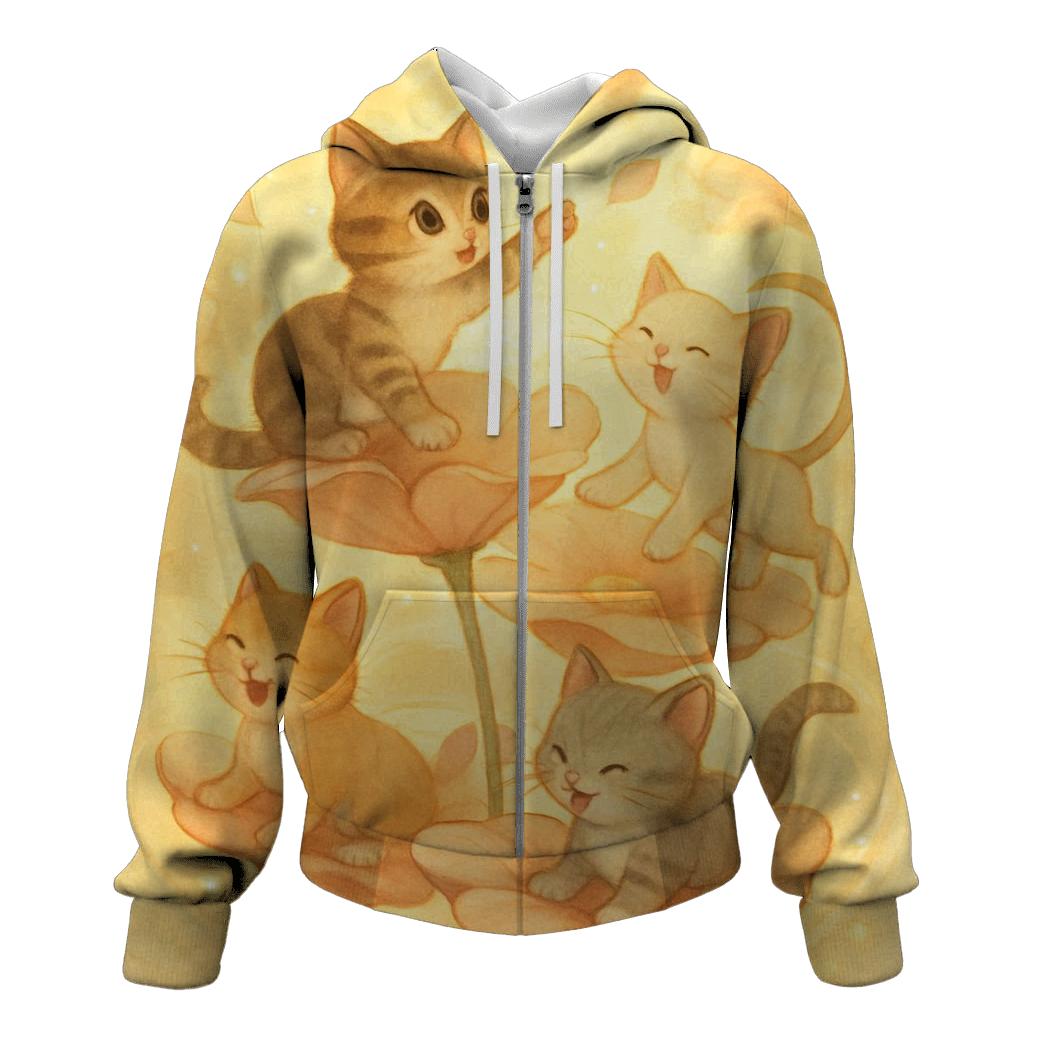 Sunrise Petal Carousel Cats hoodie trends