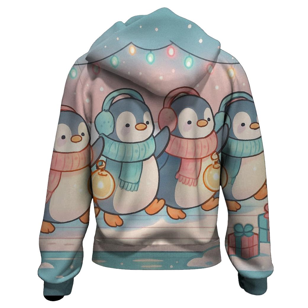 Penguin Parade Bubble Lights custom hoodies