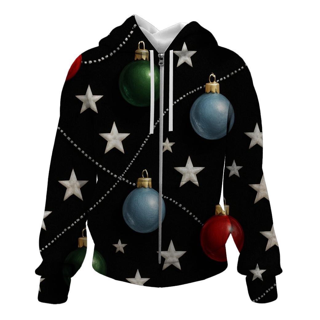 Star And Ornament Constellation Scatter On Black Background printed hoodies
