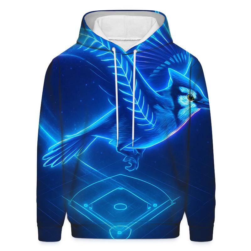 Neon Flight Path Of Blue Jays printed hoodies