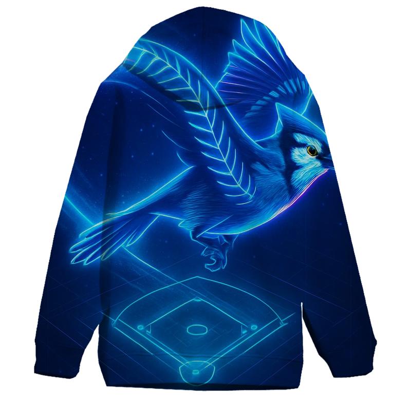 Neon Flight Path Of Blue Jays printed hoodies