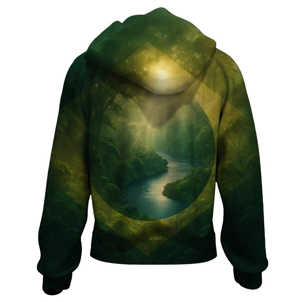 Landmark Double Exposure Flag Of Brazil pullover hoodies