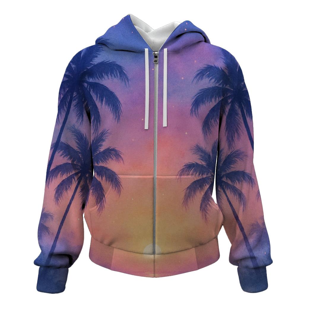 Lavender Shoreline Daydream embroidered hoodies