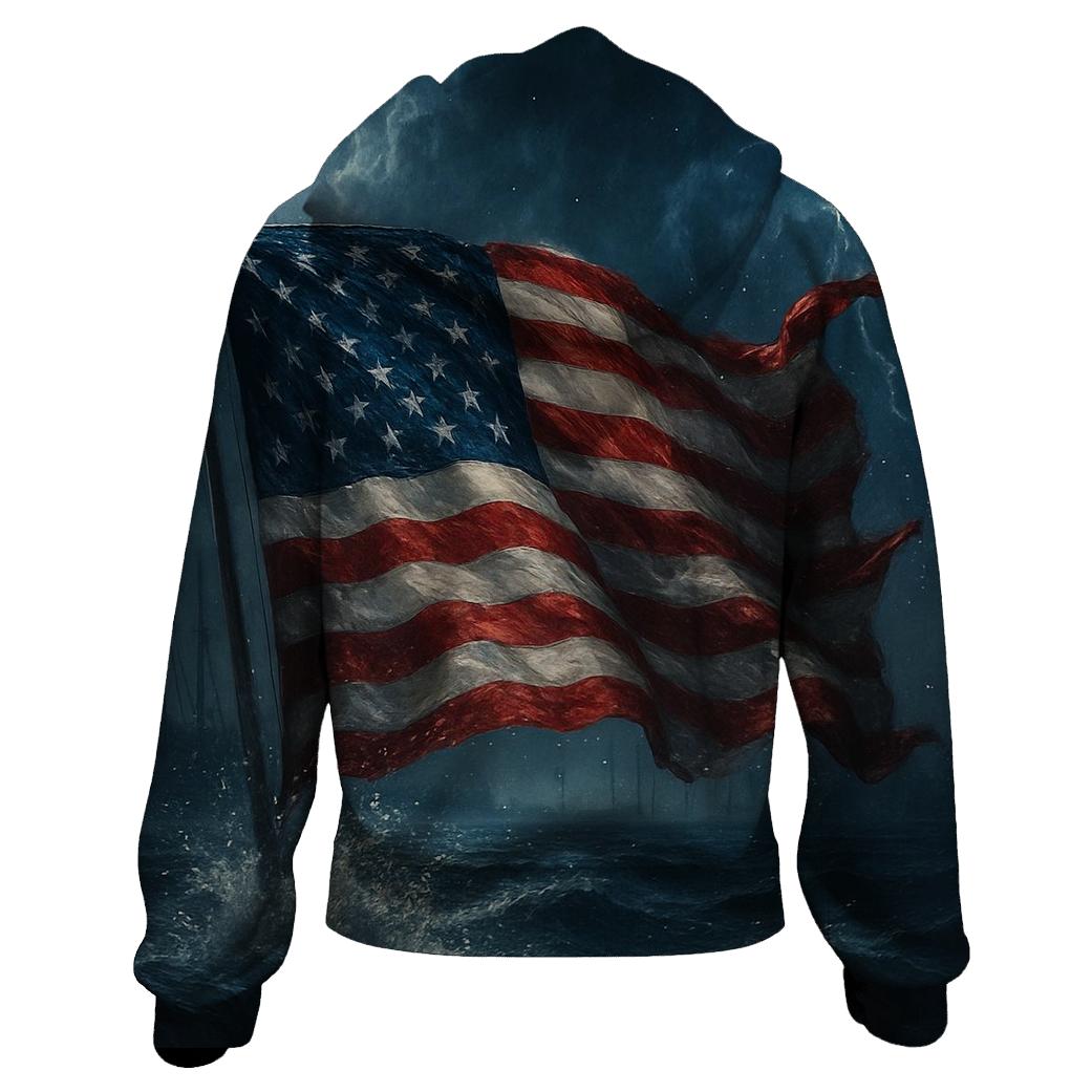 Midnight Harbor Flagstorm embroidered hoodies