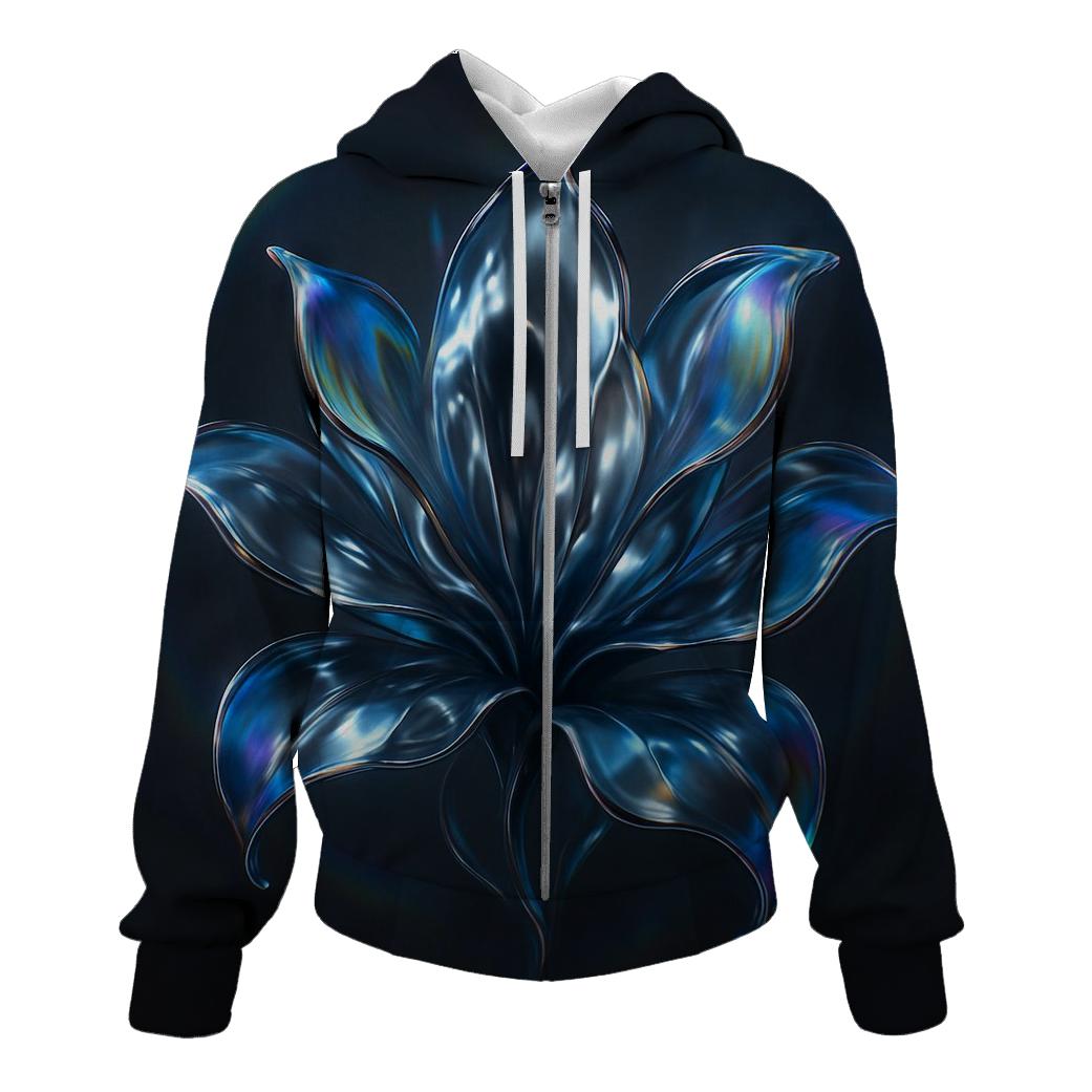 Chrome Petal Refraction zip-up hoodies