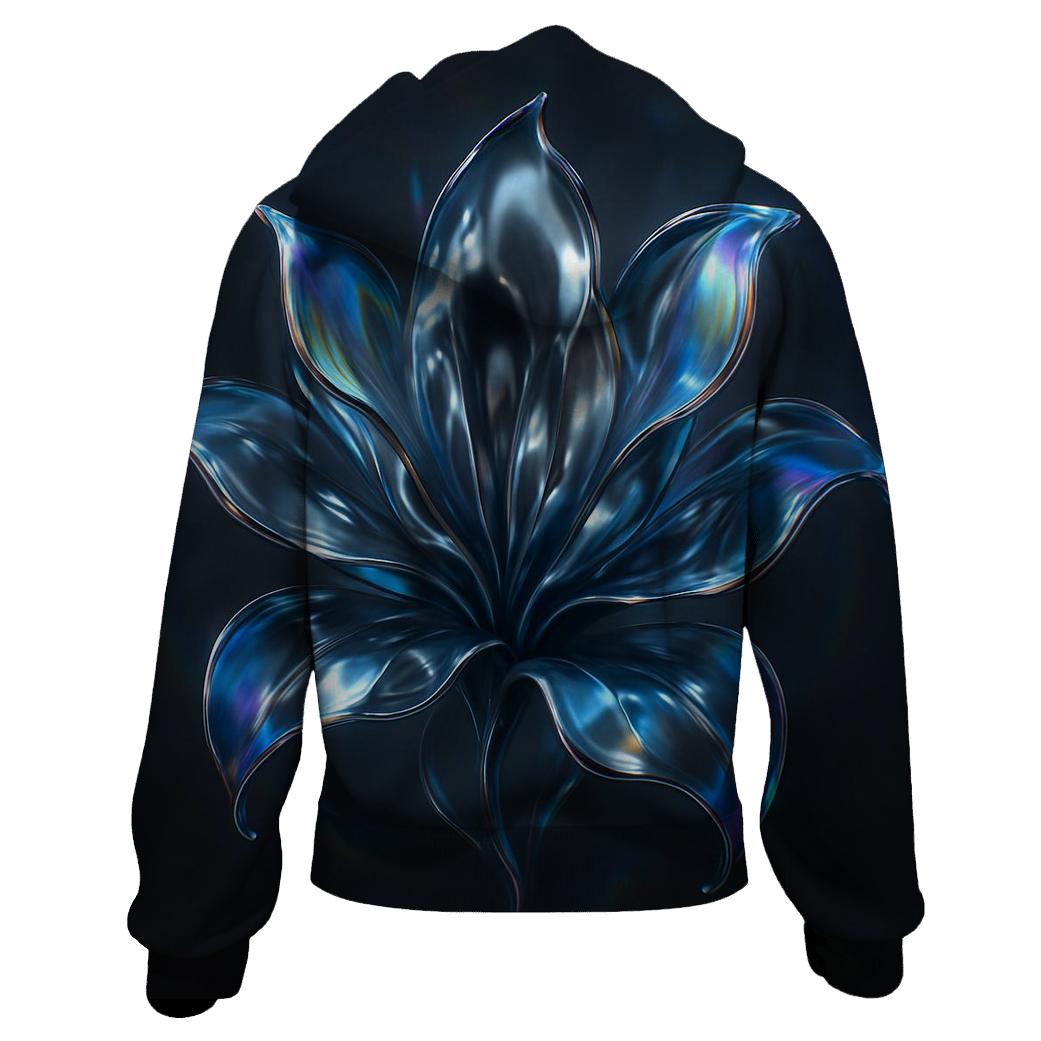 Chrome Petal Refraction zip-up hoodies
