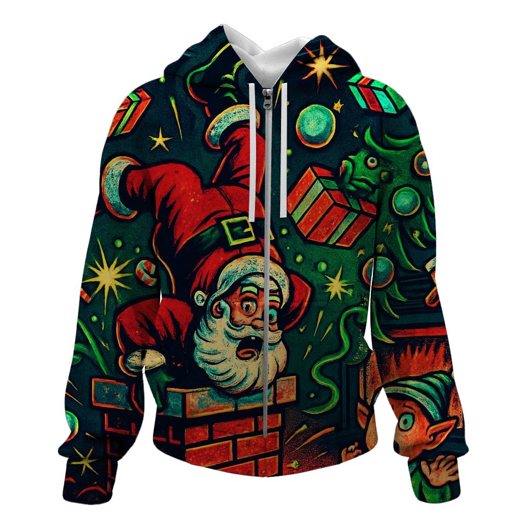 Santa Chimney Pinball Mishap designer hoodies