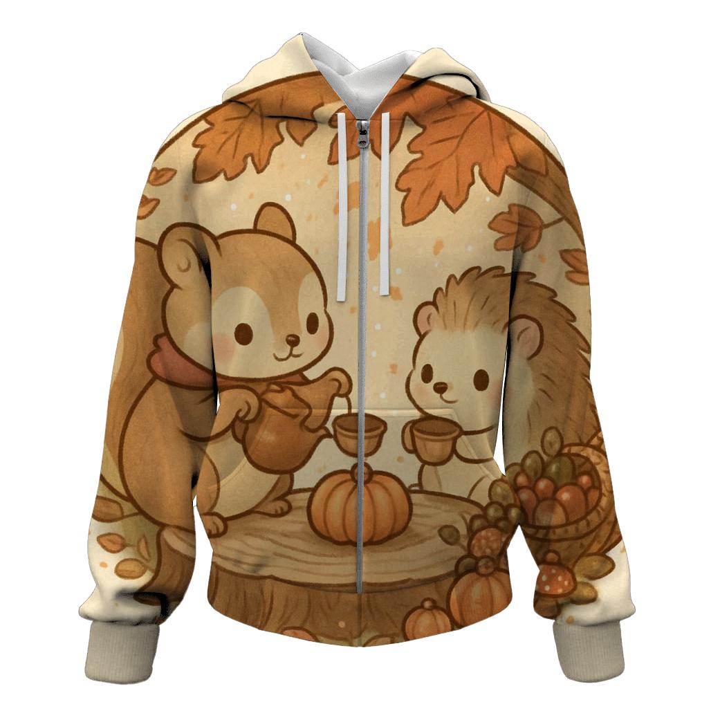 Woodland Harvest Tea Party Under Maple Canopy hoodie styles
