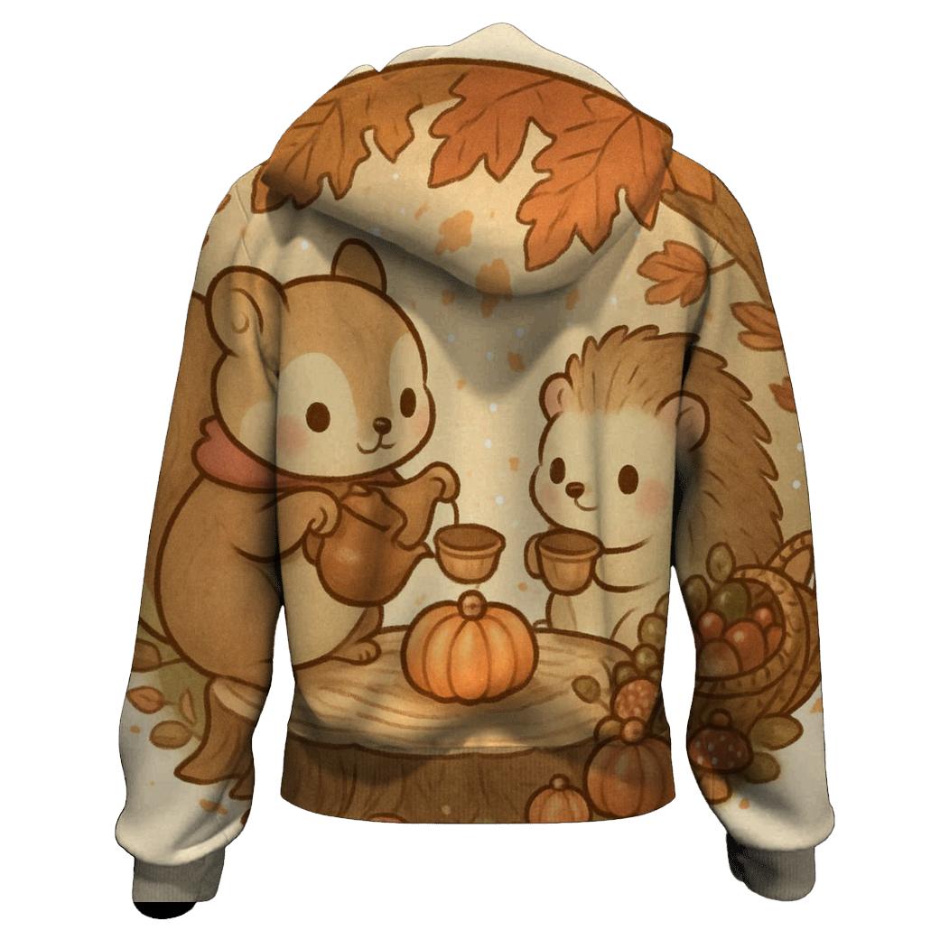 Woodland Harvest Tea Party Under Maple Canopy hoodie styles
