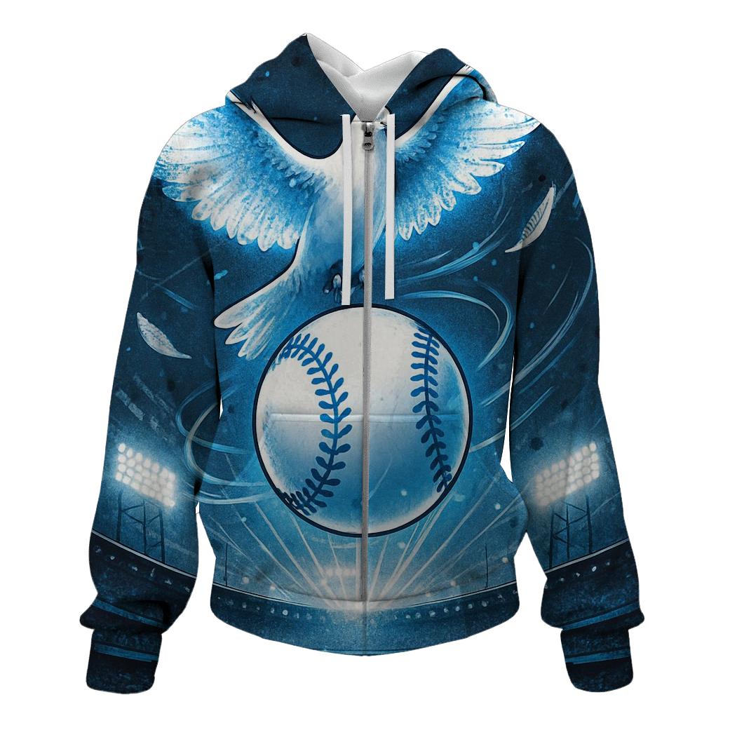 Sky Guardian Dove Over Stadium Lights heavyweight hoodies