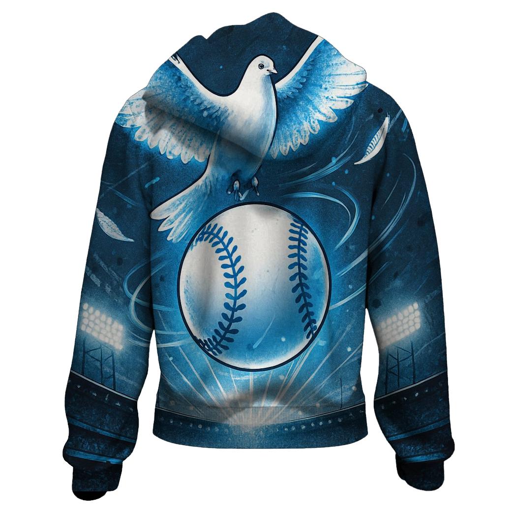 Sky Guardian Dove Over Stadium Lights heavyweight hoodies
