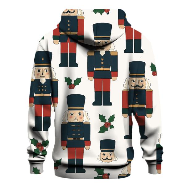 Nutcracker Toy Soldier Grid On Snow White Background heavyweight hoodies