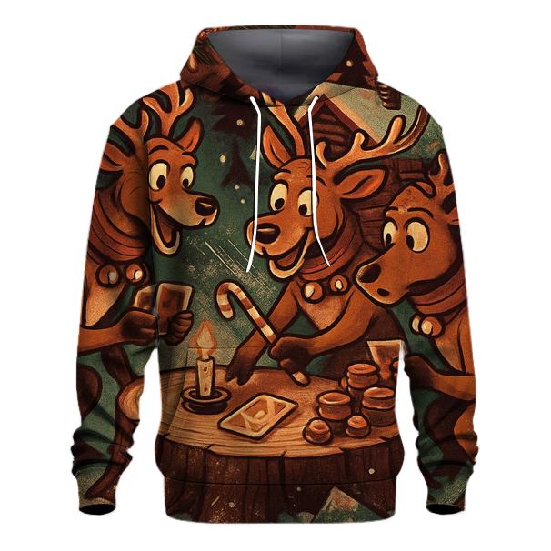 Reindeer Card Shark Cabin Night hoodie trends