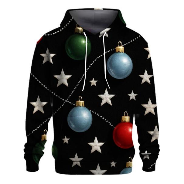 Star And Ornament Constellation Scatter On Black Background zip-up hoodies