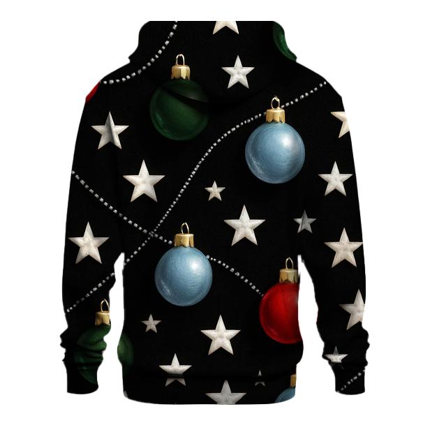 Star And Ornament Constellation Scatter On Black Background zip-up hoodies