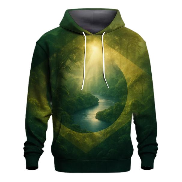 Landmark Double Exposure Flag Of Brazil designer hoodies