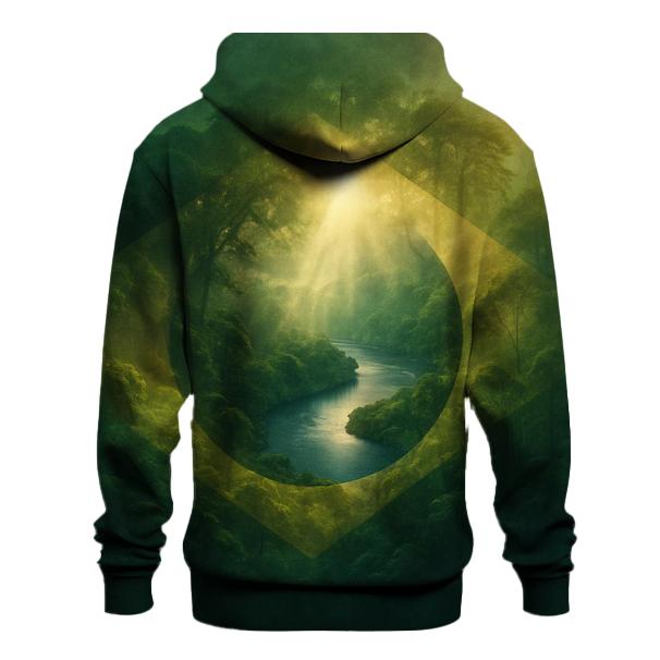 Landmark Double Exposure Flag Of Brazil designer hoodies