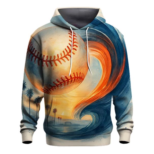 California Sunset Split Stitch Baseball Wave pullover hoodies