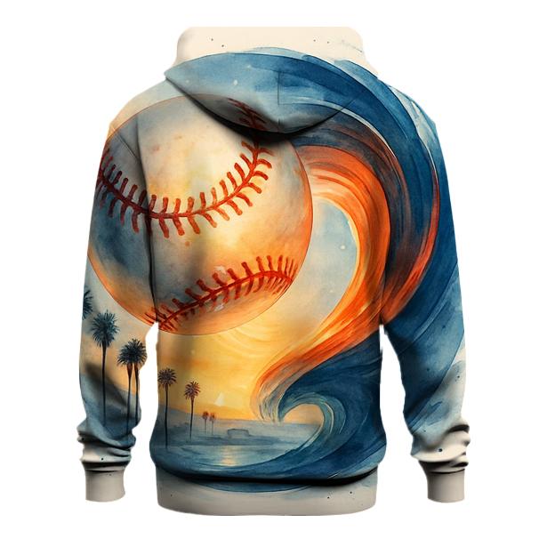 California Sunset Split Stitch Baseball Wave pullover hoodies