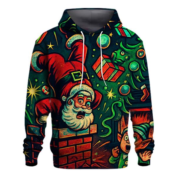 Santa Chimney Pinball Mishap custom hoodies