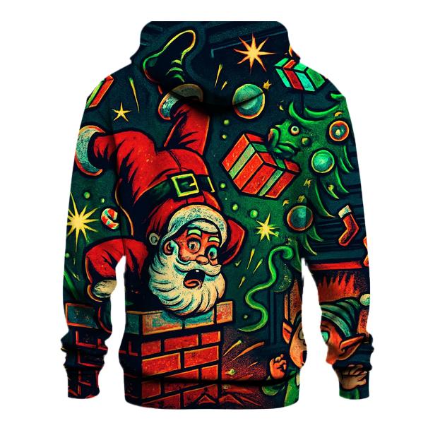 Santa Chimney Pinball Mishap custom hoodies