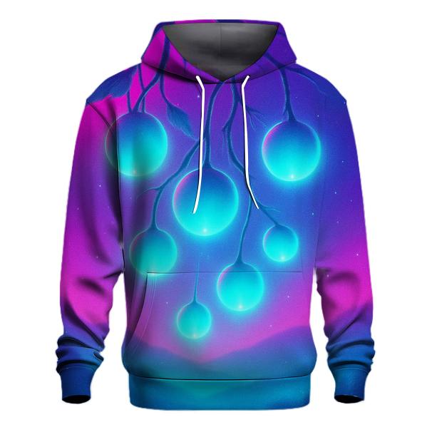 Neon Orchard Of Floating Orbs graphic hoodies