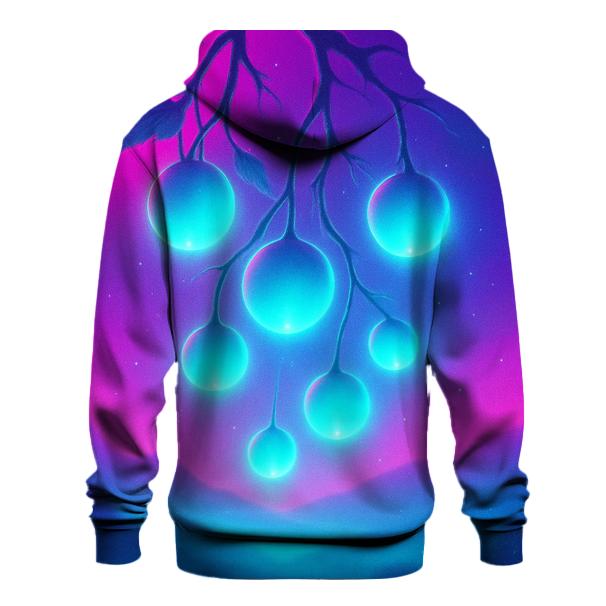 Neon Orchard Of Floating Orbs graphic hoodies