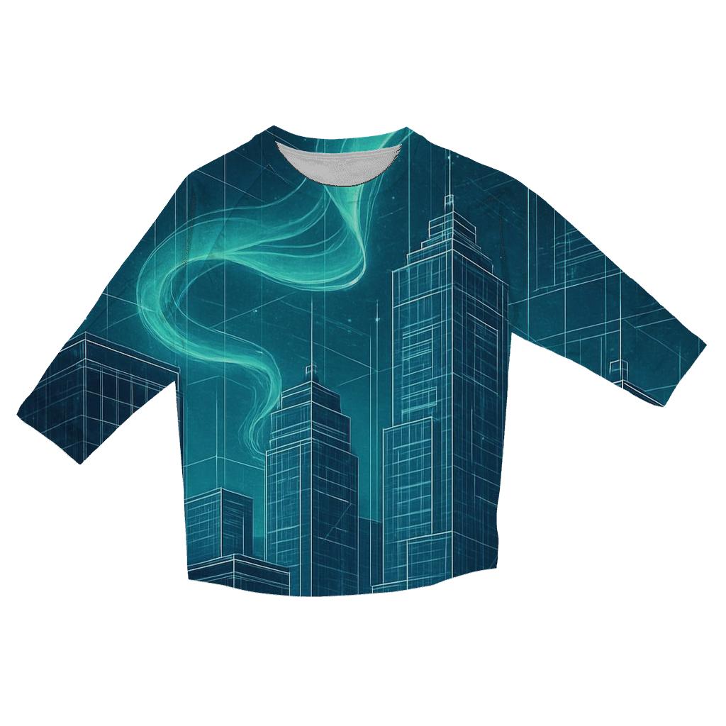Aurora Blueprint Cityscape stylish quarter sleeve tops