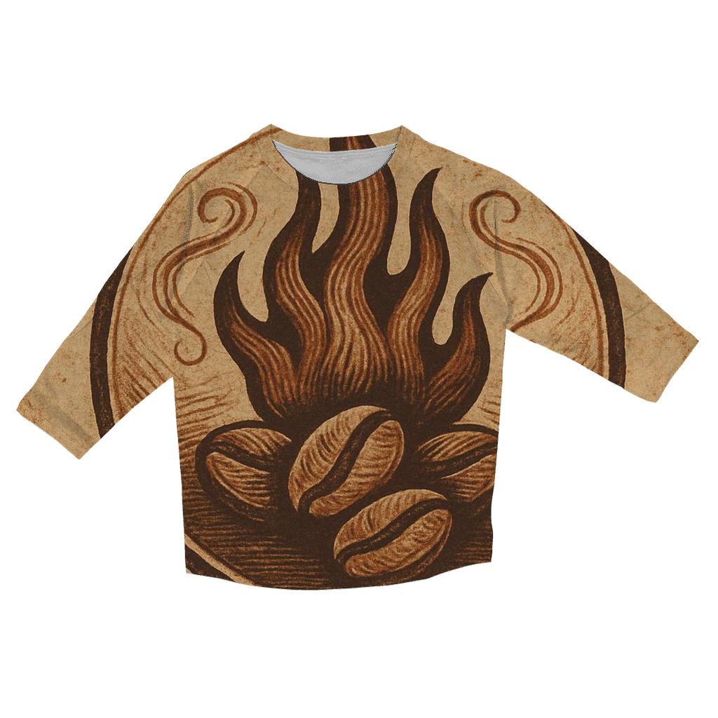 Roast Ember Crest printed three quarter sleeve shirts