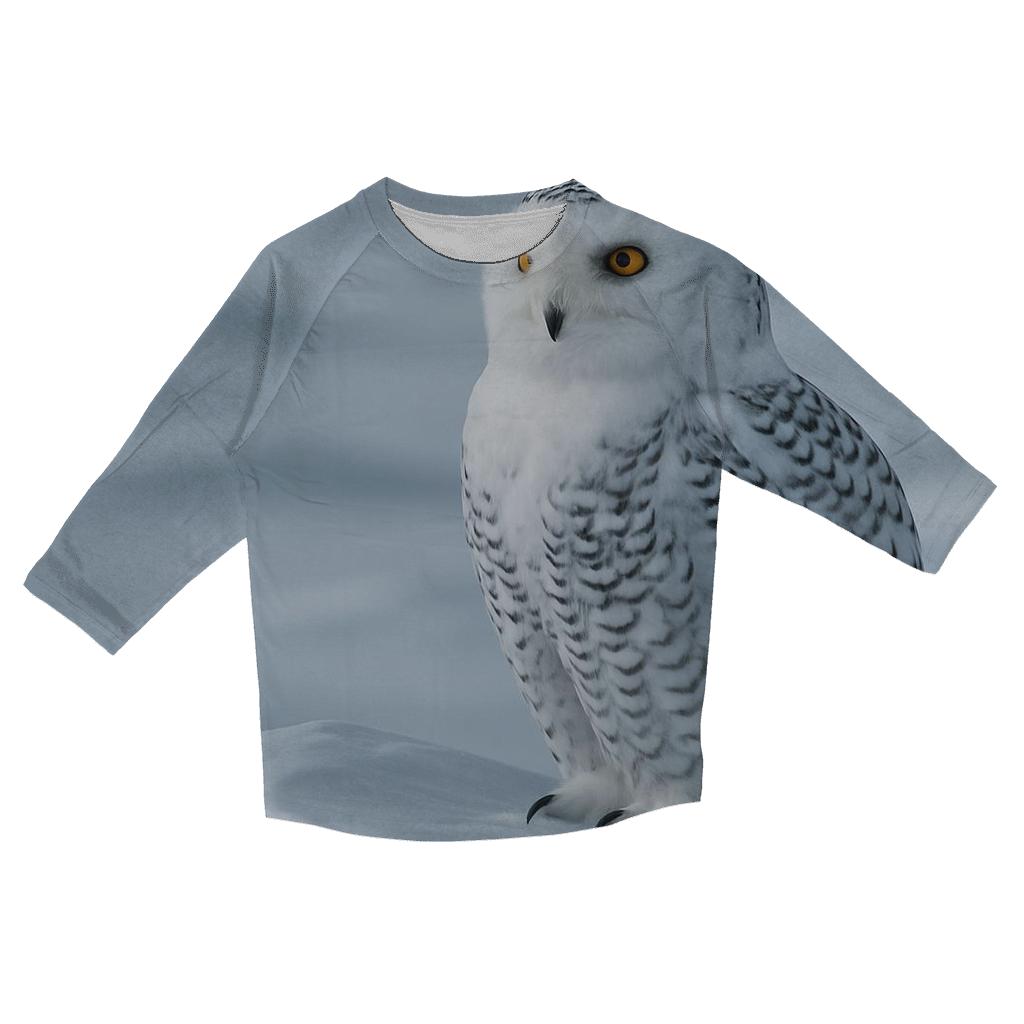 Aurora Stillness Snowy Owl fashion 3/4 sleeve shirts