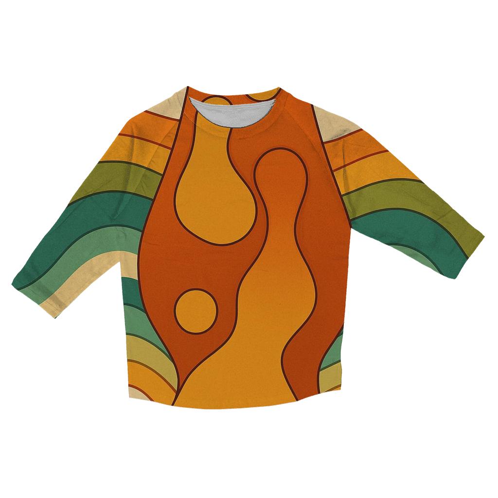 Groovy Lava Lamp Gradient Waves stylish quarter sleeve tops