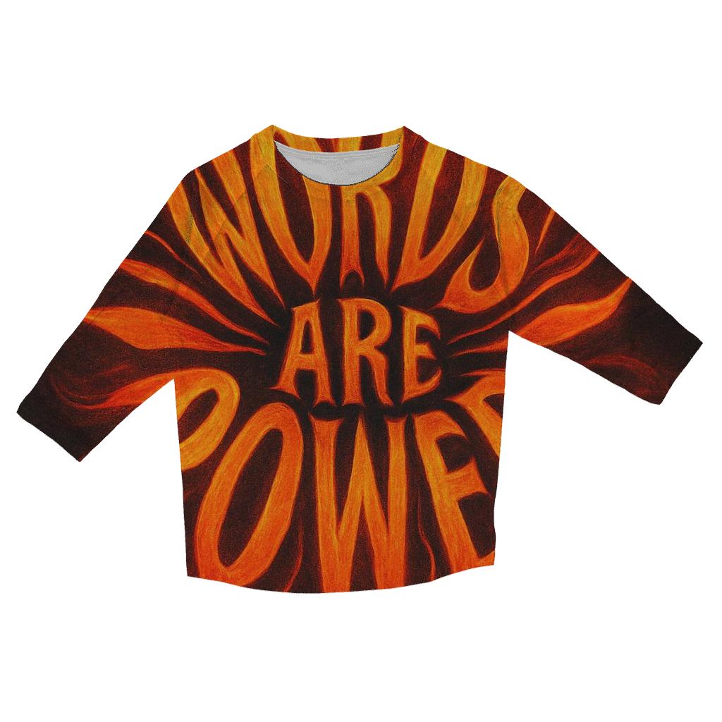 Solar Flare Typography Bloom custom 3/4 sleeve shirts