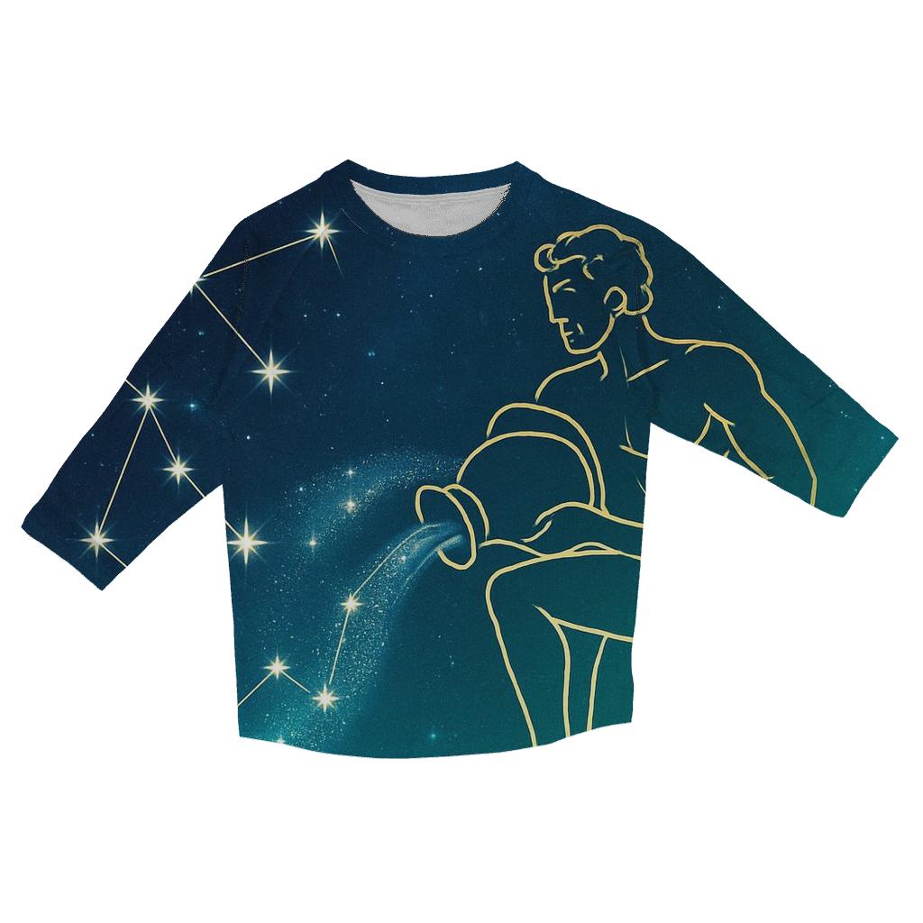 Aquarius Water Bearer Nebula Pour fashion 3/4 sleeve shirts