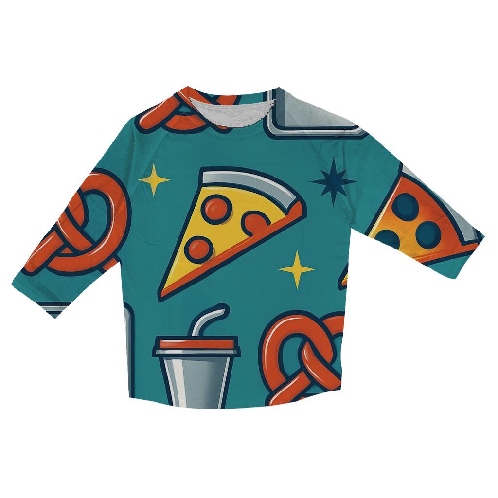 Mall Food Court Chrome Icons casual three quarter sleeve shirts